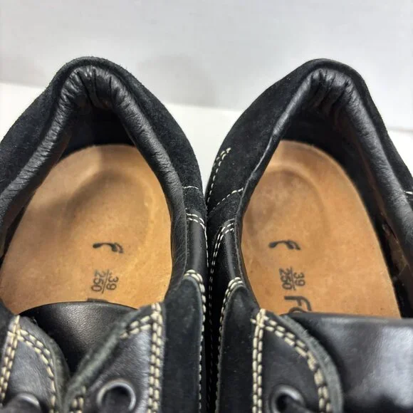 Birkenstock Footprints Leather Lace Up Walking Shoes Womens 8 39 Black Sneakers - Picture 12 of 12